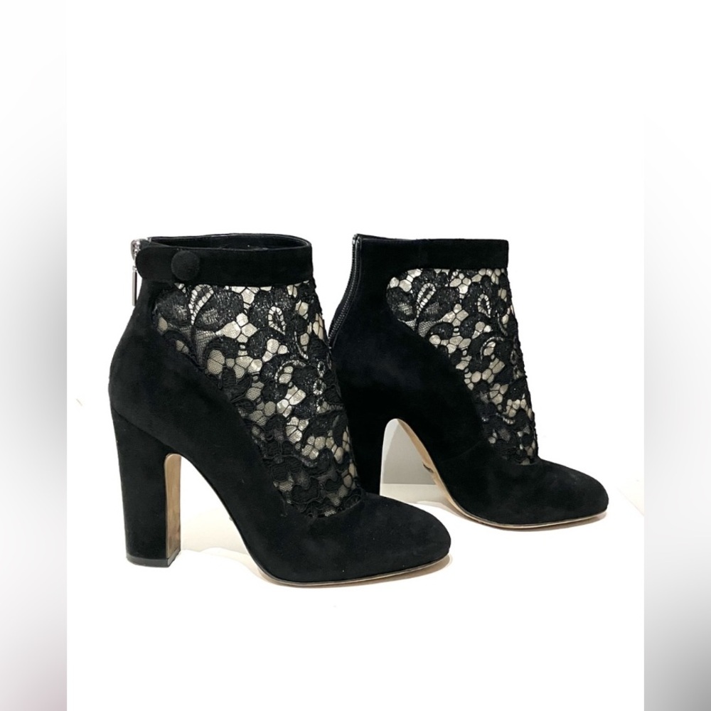 Dolce & Gabbana Black Suede Lace Ankle Boots 38